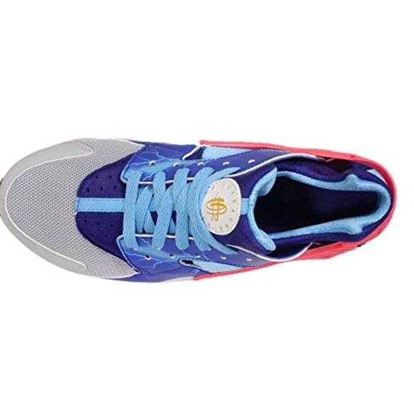Nike Kid's Huarache Run Print GS, LIGHTING-WOLF GREY/UNIVERSITY GOLD-DEEP ROYAL - Picture 6 of 7